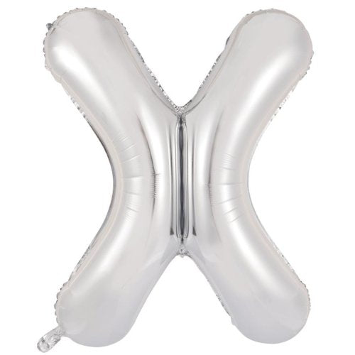Silver letter X balloon