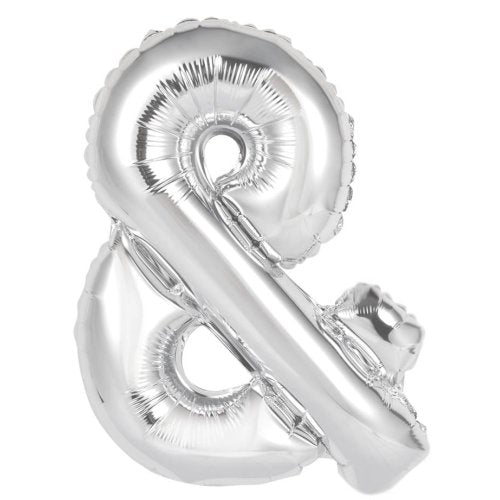 Silver ampersand balloon