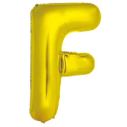 Gold letter F balloon