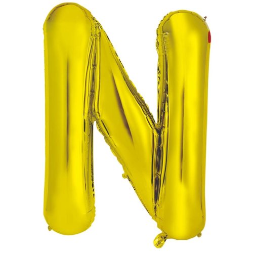 Gold letter N balloon