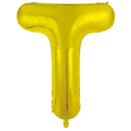 Gold letter T balloon
