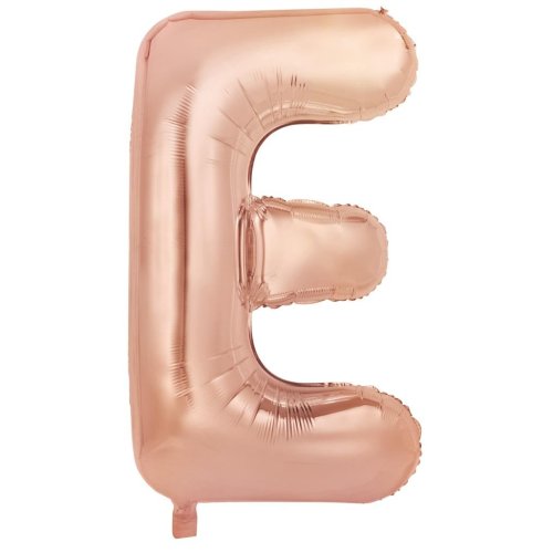 Rose gold letter E balloon