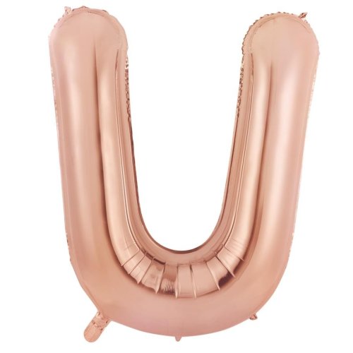 Rose gold letter U balloon