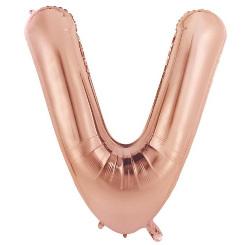 Rose gold letter V balloon