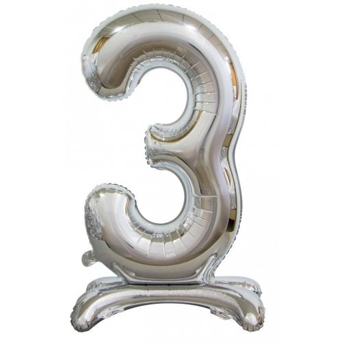 Standing Foil Balloon #3 Silver 76cm
