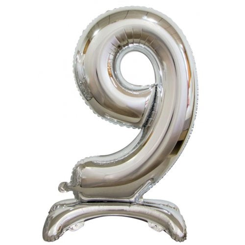 Standing Foil Balloon #9 Silver 76cm