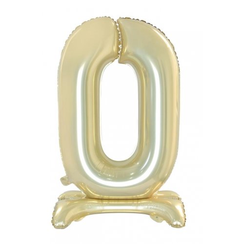 Standing Foil Balloon #0 Luxe Gold 76cm