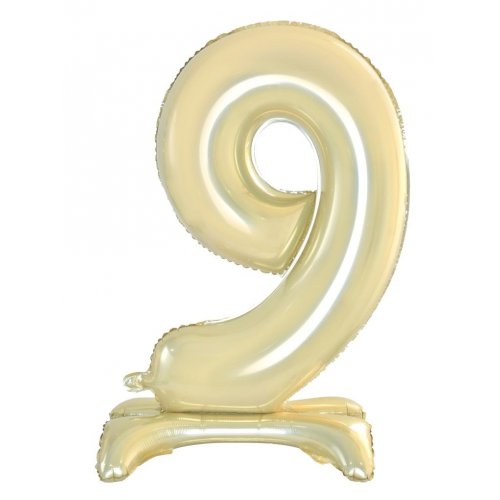 Standing Foil Balloon #9 Luxe Gold 76cm