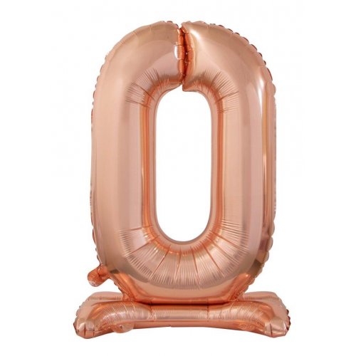 Standing Foil Balloon #0 Rose Gold 76cm