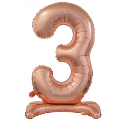 Standing Foil Balloon #3 Rose Gold 76cm