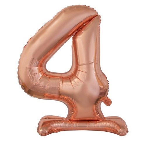 Standing rose gold number 4 balloon