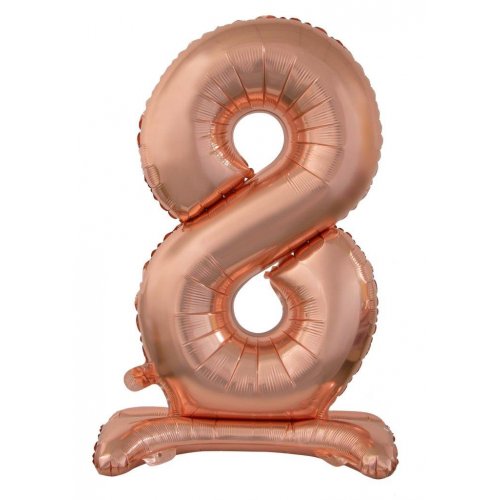 Standing Foil Balloon #8 Rose Gold 76cm