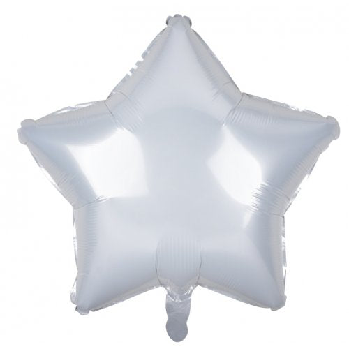 Star Decrotex White Foil Balloon 45cm