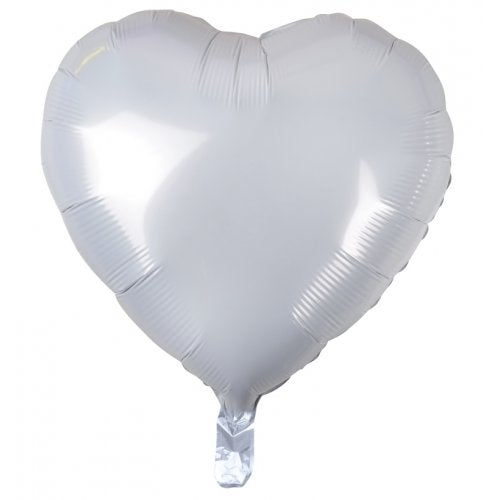 Heart Decrotex White Foil Balloon 45cm