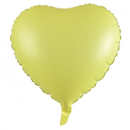 Heart Decrotex Matt Foil Balloon Pastel Yellow 45cm