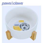 Ceramic Pet Bowl W/ Bamboo Stand 3 Asstd 19cm 1.8L