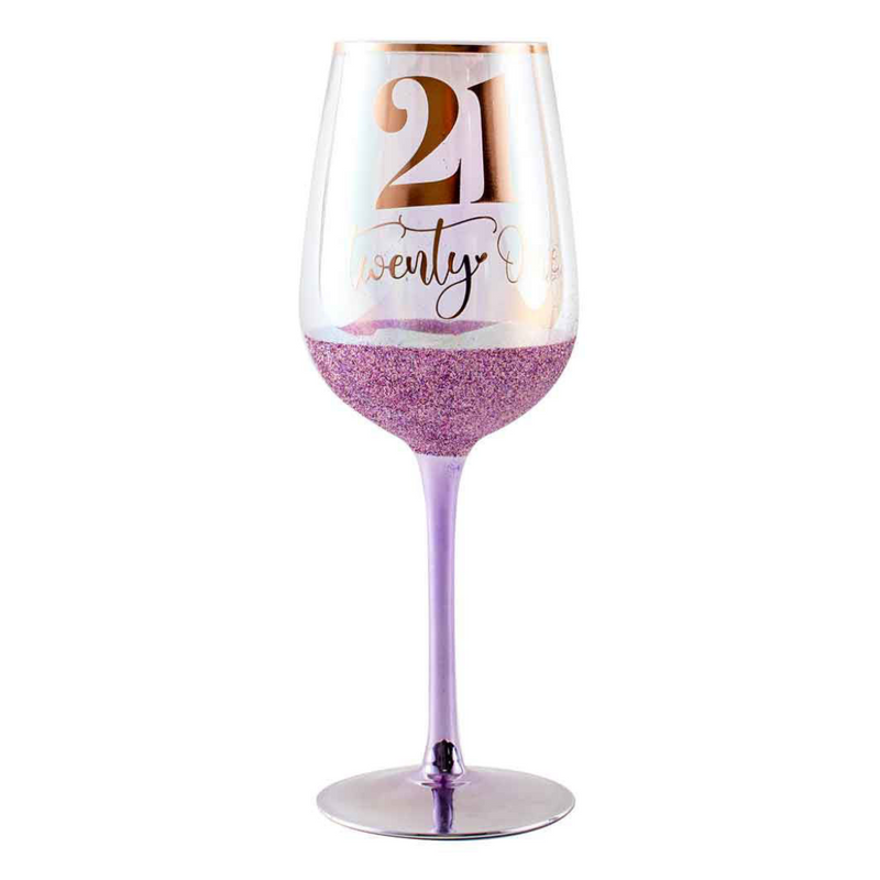 Ronis 21 Glitterati Wine Glass 430ml Purple