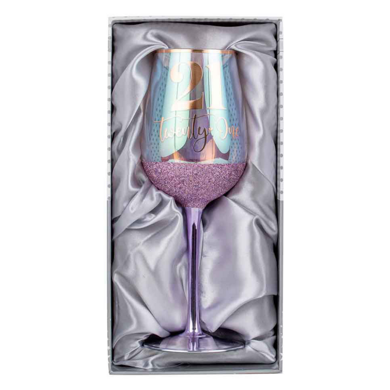Ronis 21 Glitterati Wine Glass 430ml Purple