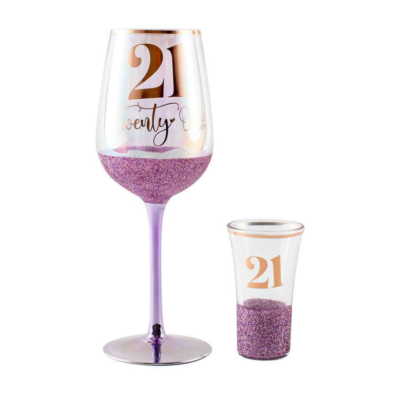 Ronis 21 Purple Glitterati Wine/Shot Set 430ml/30ml