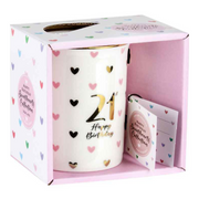 Ronis 21st Sweet Heart Mug With Gold Handle 360ml – thumbnail