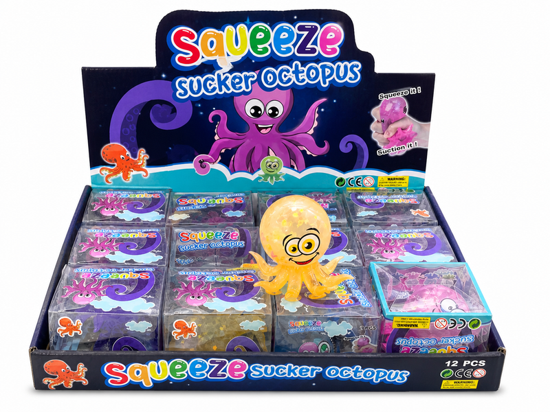 Squishy Octopus 4 Assorted Colours