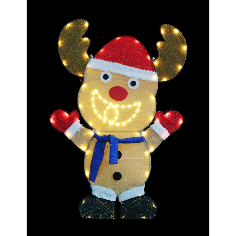 Led Mesh 3D Singing Reindeer 93Cm Flash
