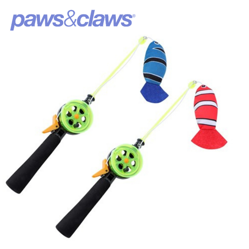 Go Fish Rod Cat Toy 35X5cm 2 Assorted