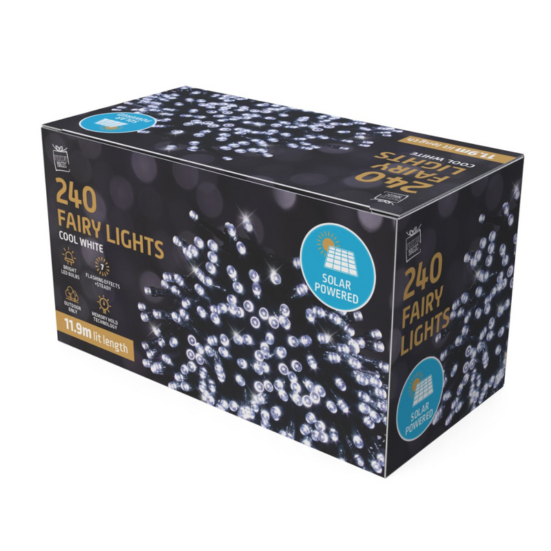 Ronis 240 LED Solar Fairy Lights Cool Promo