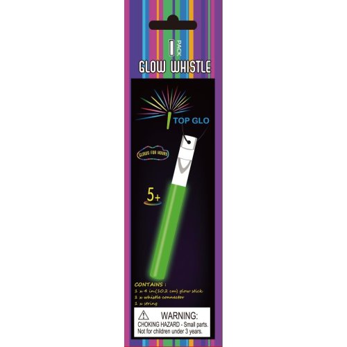 Glowing whistle with lanyard