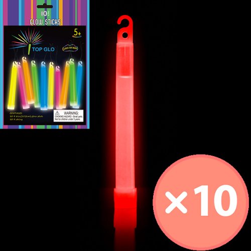 Red glow stick with lanyard