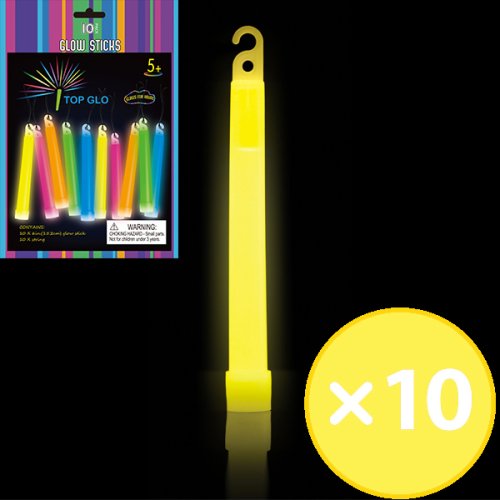 Yellow glow stick on lanyard
