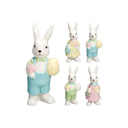 Large standing porcelain bunny figurine 18cm