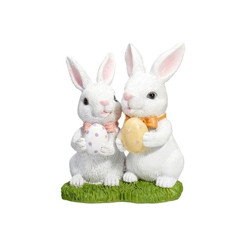 Polyresin bunny couple figurine