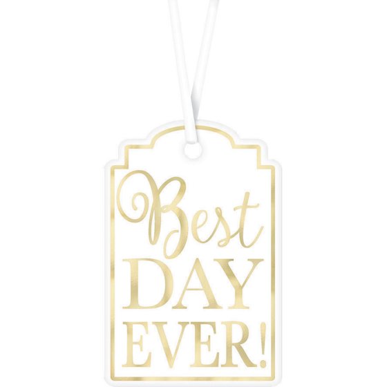 Best Day Ever Printed Tags White 25pk