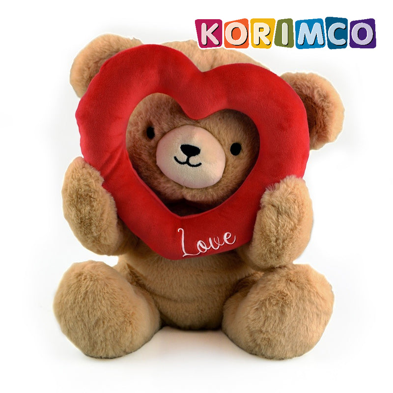 Beige plush bear 28cm playful design