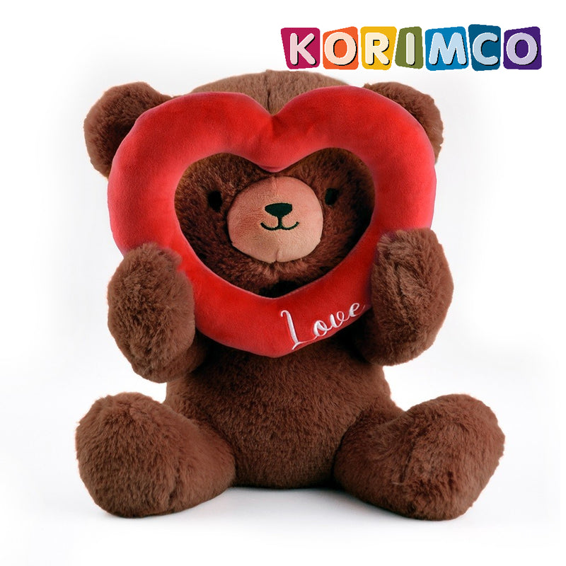 Brown plush bear 28cm playful design