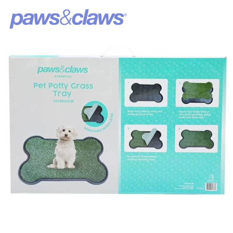 Pet Potty Grass Tray Large Bone Shape 68x43x3cm