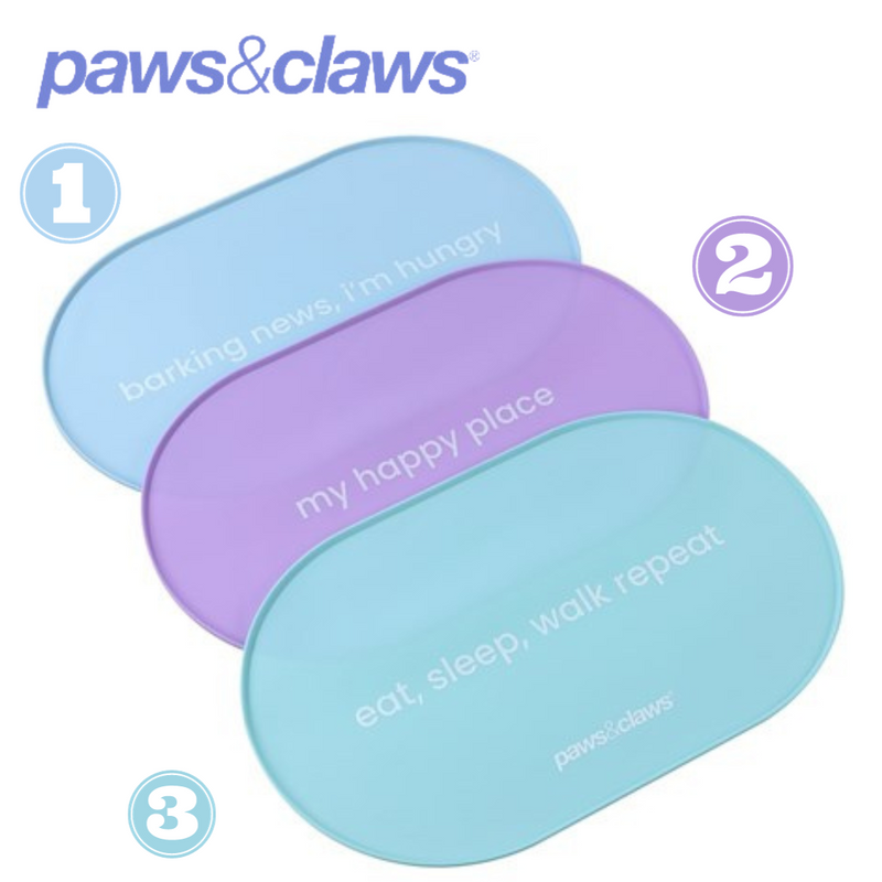 Pet Non-Slip Silicone Food Mat 3 Asstd 48x30cm