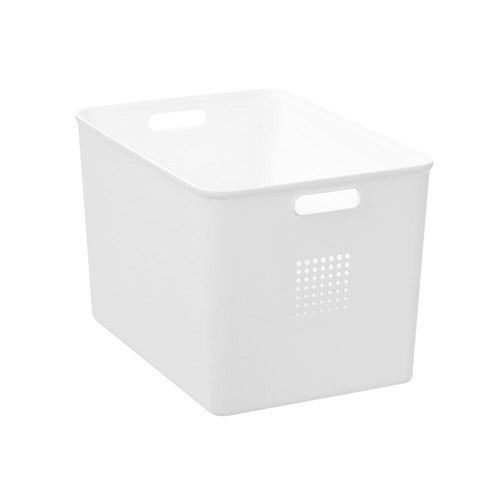 white 19L storage basket for home organisation