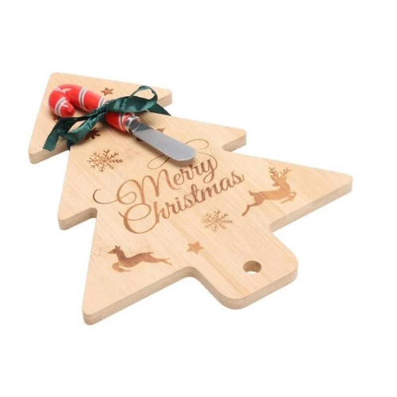 Ronis Cheese Plate Bamboo With Knife 22X29cm