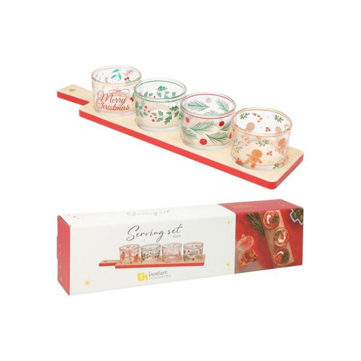 Ronis Serving Set 5Pcs On Bamboo Tra