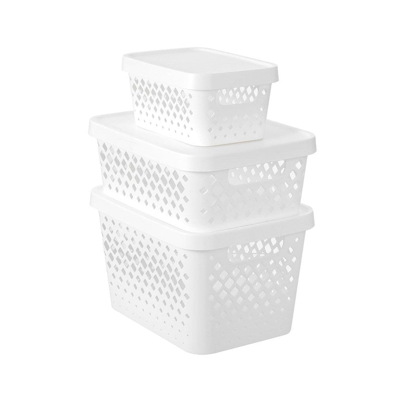 Boxsweden Diamond Storage Basket Lidded 16L 36X27X22Cm image 3