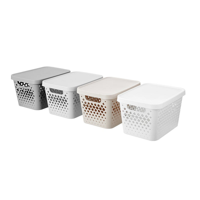 Boxsweden Diamond Storage Basket Lidded 16L 36X27X22Cm image 5