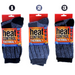 Socks Mens Heat Control Thermal Knit Crew Cut Black, Navy & Grey