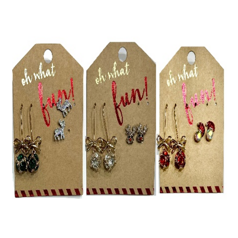 Ronis 2 Pair Mini Diamante Cluster And Hanging Gem 3 Asstd Packs New Range