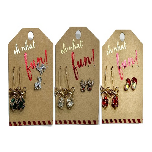 Ronis 2 Pair Mini Diamante Cluster And Hanging Gem 3 Asstd Packs New Range