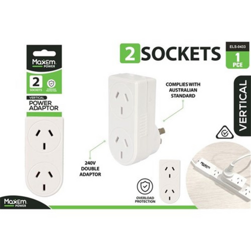 Ronis 2 Socket VERT Hand Side Double Adapter