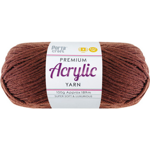 Acrylic Yarn Solid Chestnut 100g 189m 