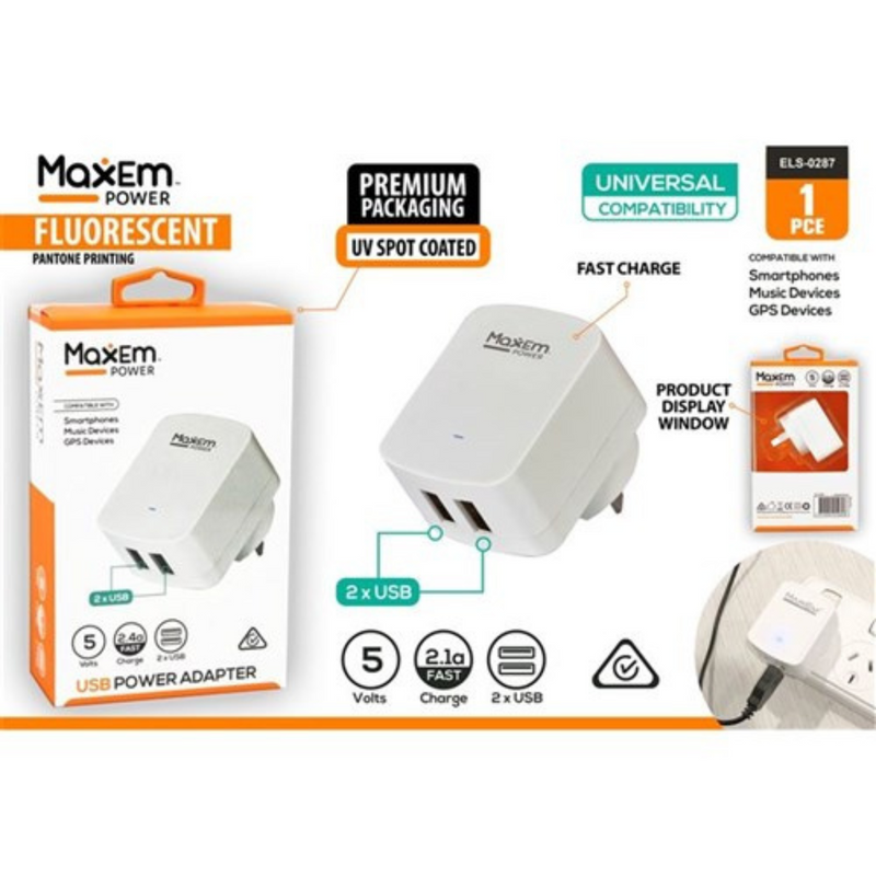 Ronis 2 x USB AC Charger 2.1A 5V