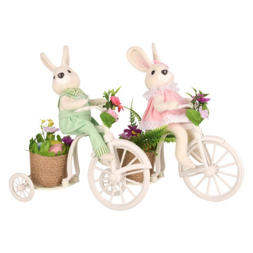 2A BUNNIES ON BICYCLE 28x24x12CM